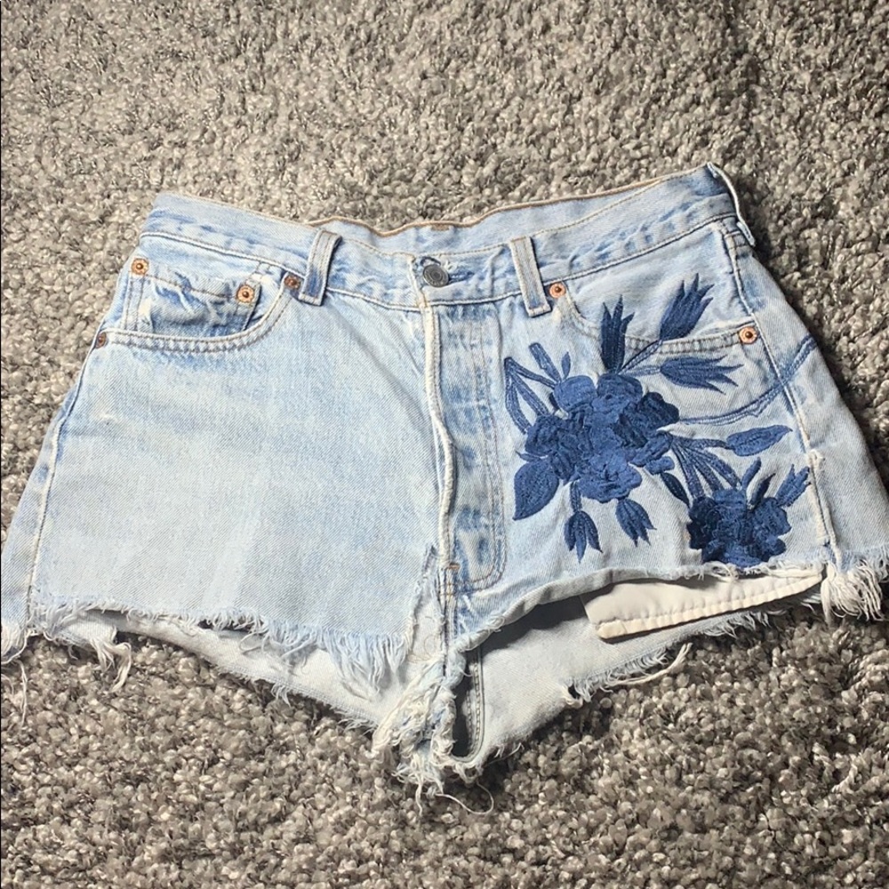 Ripped Levi Jean Shorts